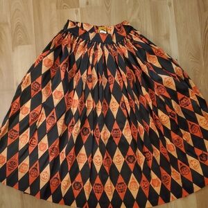 Vixen by Micheline Pitt Orange and Black Harlequin Skirt